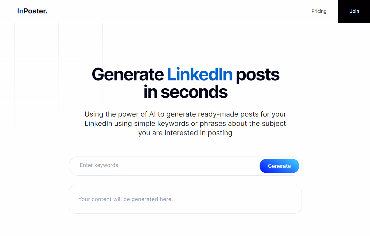 InPoster viral LinkedIn post generator SaaS app