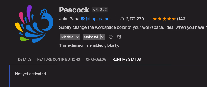 Peacock workspace color customizer extension