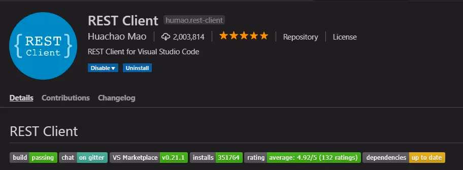 REST Client extension for HTTP requests