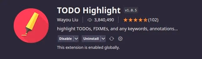 TODO Highlight extension for code annotations